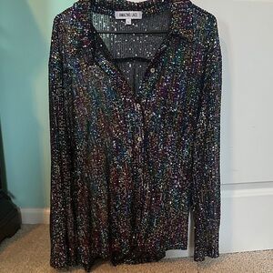 Sequin button down top holiday from amazing lace boutique size large